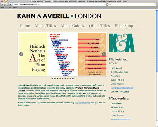 Pindar Creative build new website for specialist book publishers, Kahn & Averill