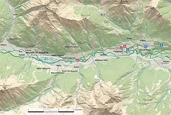 Route map for new cycle path, Austria