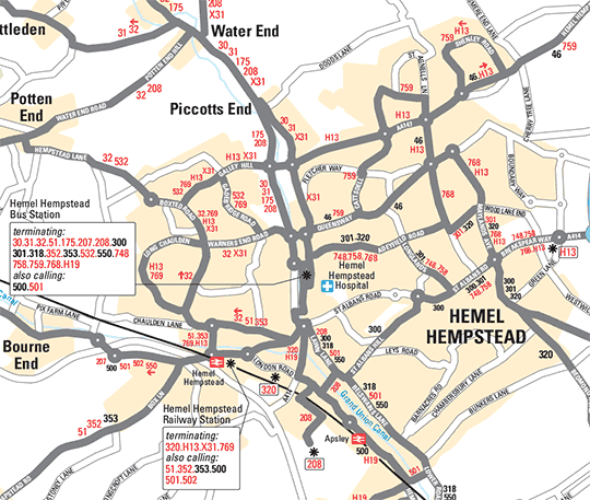 Hertfordshire Area Map