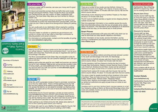 Hertfordshire County Council 'Travel To' Leaflet and Wall chart templates