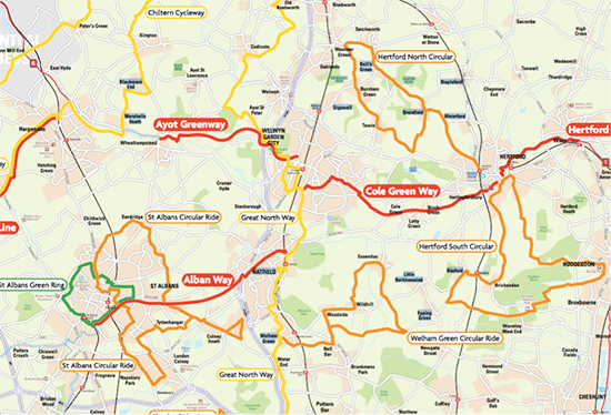 Hertfordshire County Cycle Map