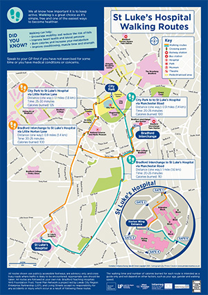 Bradford St Luke's Hospital Walking Map to promote active travel