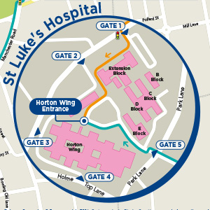 Bradford St Luke's Hospital Walking Map