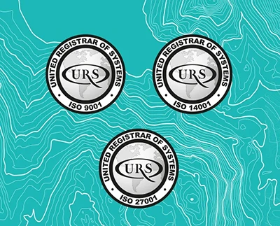 Pindar Creative announces the renewal of ISO 9001, ISO 14001 and ISO 27001 certifications, certified by URS, reflecting our commitment to quality, sustainability and data security in cartography and travel information publicity.