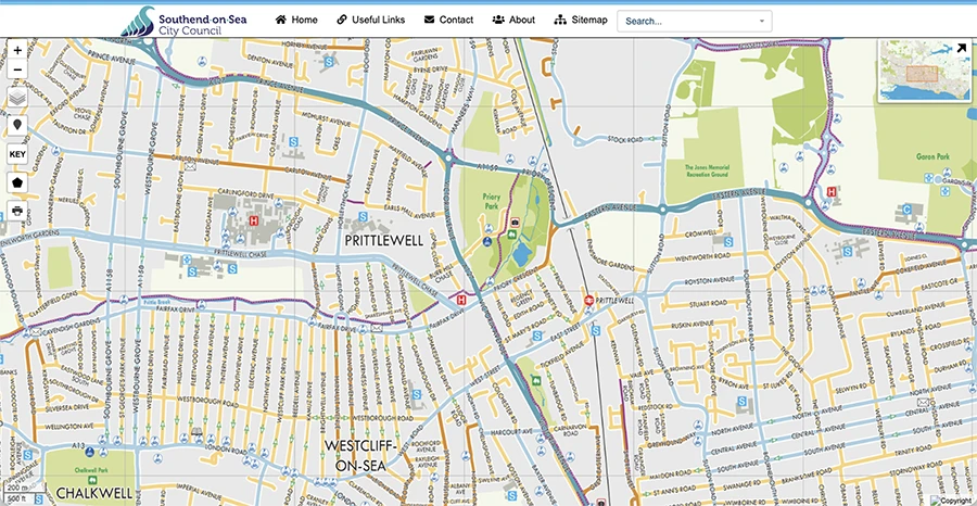 Sothend-on-Sea online interactive map