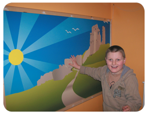 Samuel's Mural of Corfe Castle