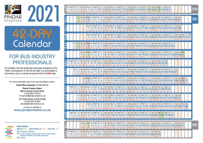 Download the 2020 42-day calendar