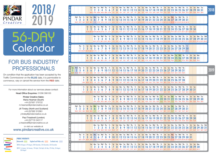 Download the 2018 56-day calendar