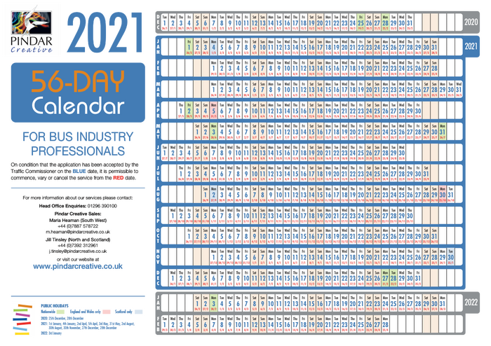 Download the 2020 56-day calendar