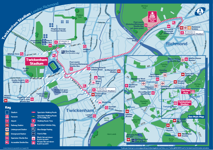 Twickenham Stadium - spectator map